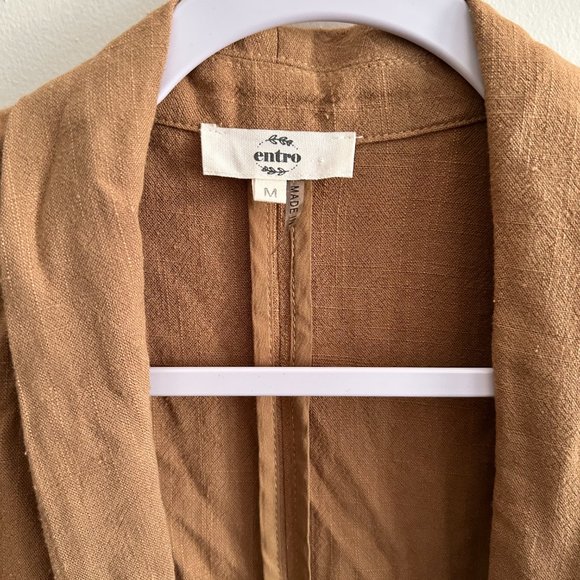 Solid Blazer Jacket with Shirred Detail Sleeve by Entro Clothing - Picture 3 of 5